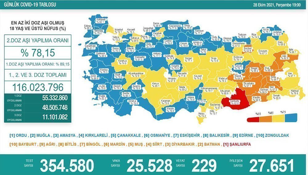 229 Can Kaybı, 25 Bin 528 Yeni Vaka 2 1 513