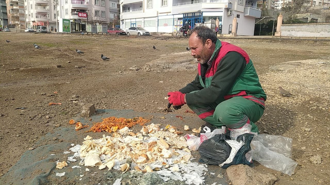 Çöplerdeki ekmeklerle 12 yıldır kuşları besliyor