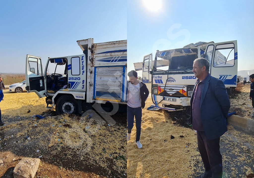 Urfa'daki Ölüm Kavşağında Mısır Yüklü Kamyon Felaket Saçtı! 2 kaza 1