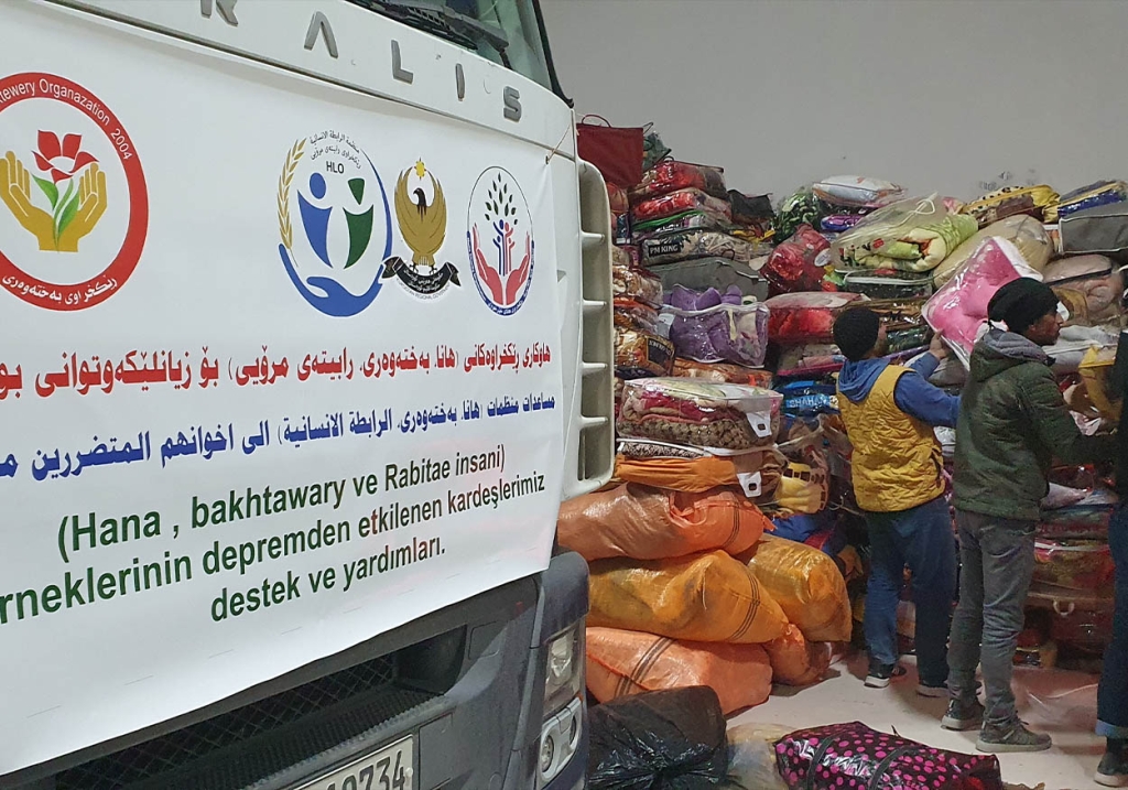 Şanlıurfa'ya Irak Kürt Bölgesi’nden 2 Tır İnsani Yardım! 2 irak kurt bolgesel yonetimi destek